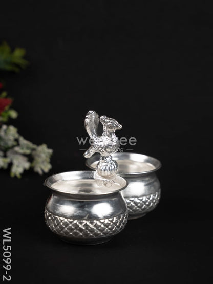 German Silver Kumkum-Manjal Holder - WL5099-2