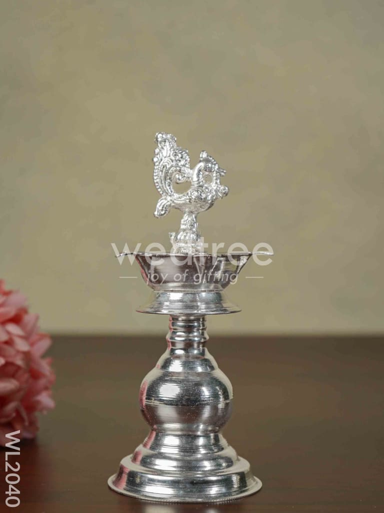German Silver Kuthu Vilakku (Set of 2) 6.5 Inches - WL2040