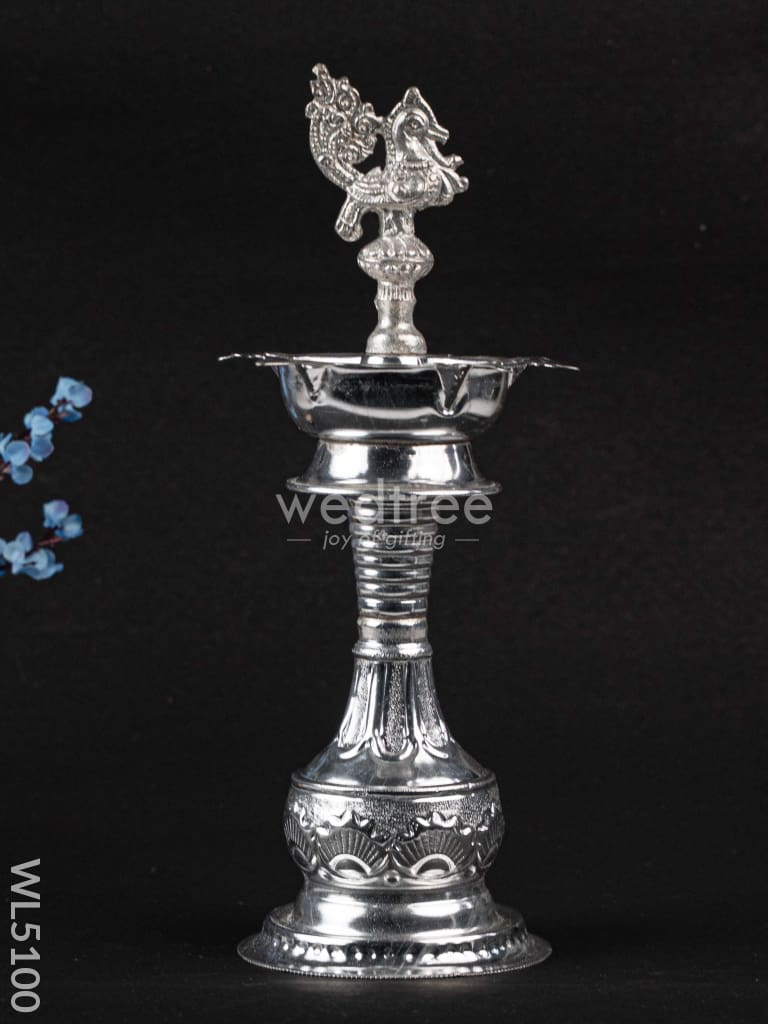 German Silver Kuthu Vilakku with Annapakshi Motif - WL5100