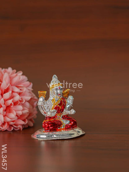 German Silver Lakshmi Idol with Meenakari Finish - WL3457