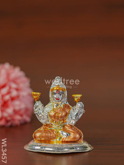 German Silver Lakshmi Idol with Meenakari Finish - WL3457
