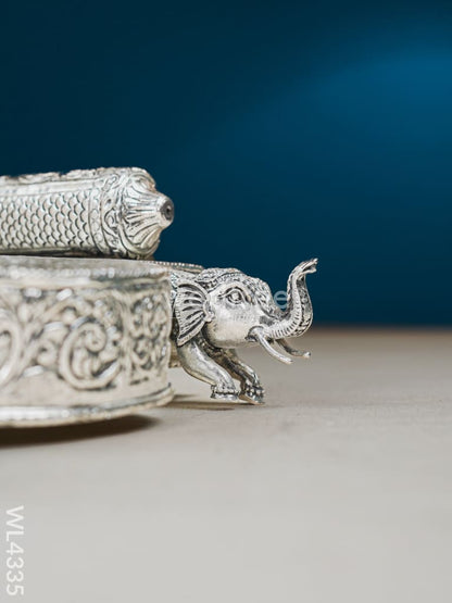 German Silver Lakshmi Simhasanam - 17 inch - WL4335