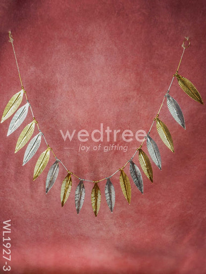 German Silver Mango Leaf Thoran - Gold & Silver Finish - WL1927-3
