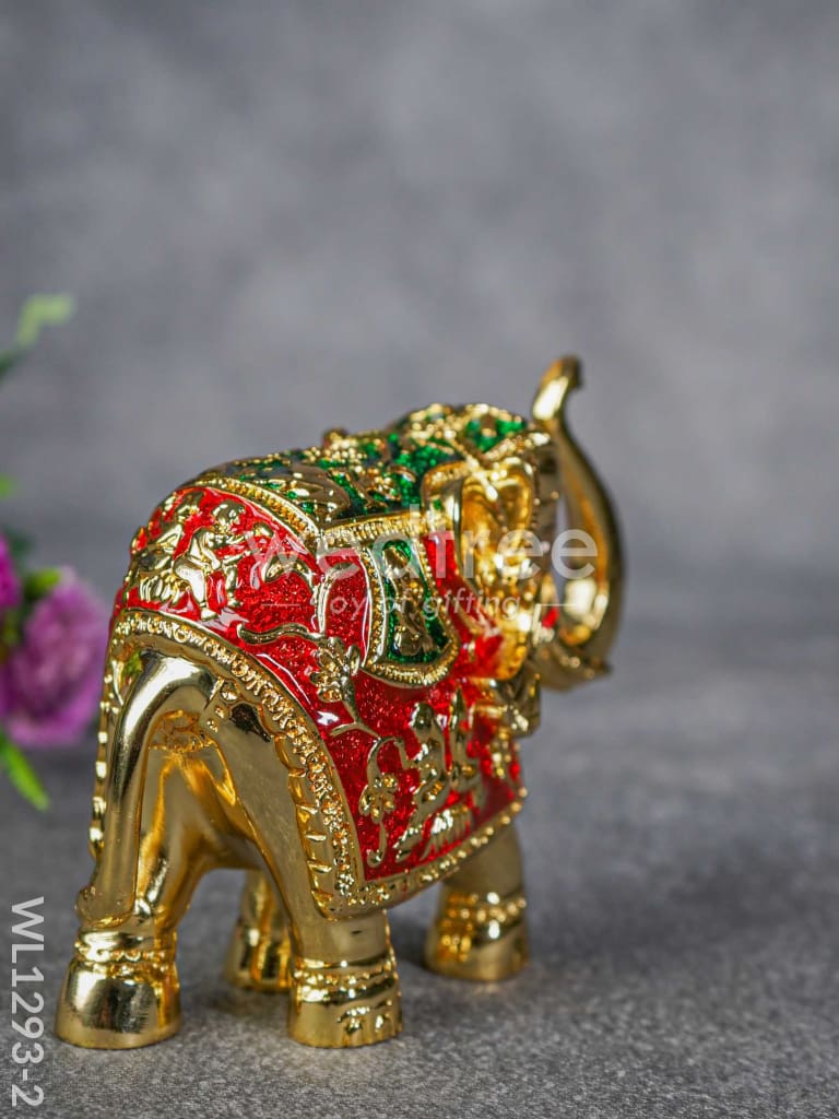 German Silver Meenakari Elephant - WL1293-2