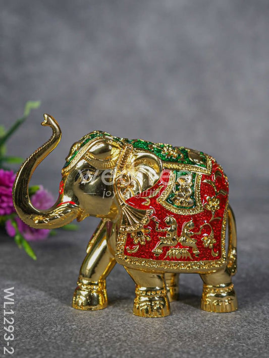 German Silver Meenakari Elephant - WL1293-2