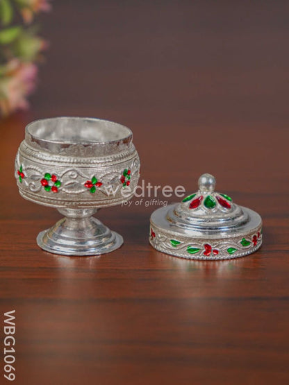 German Silver Meenakari Kumkum Holder - WBG1069