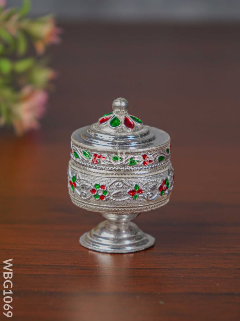 German Silver Meenakari Kumkum Holder - WBG1069