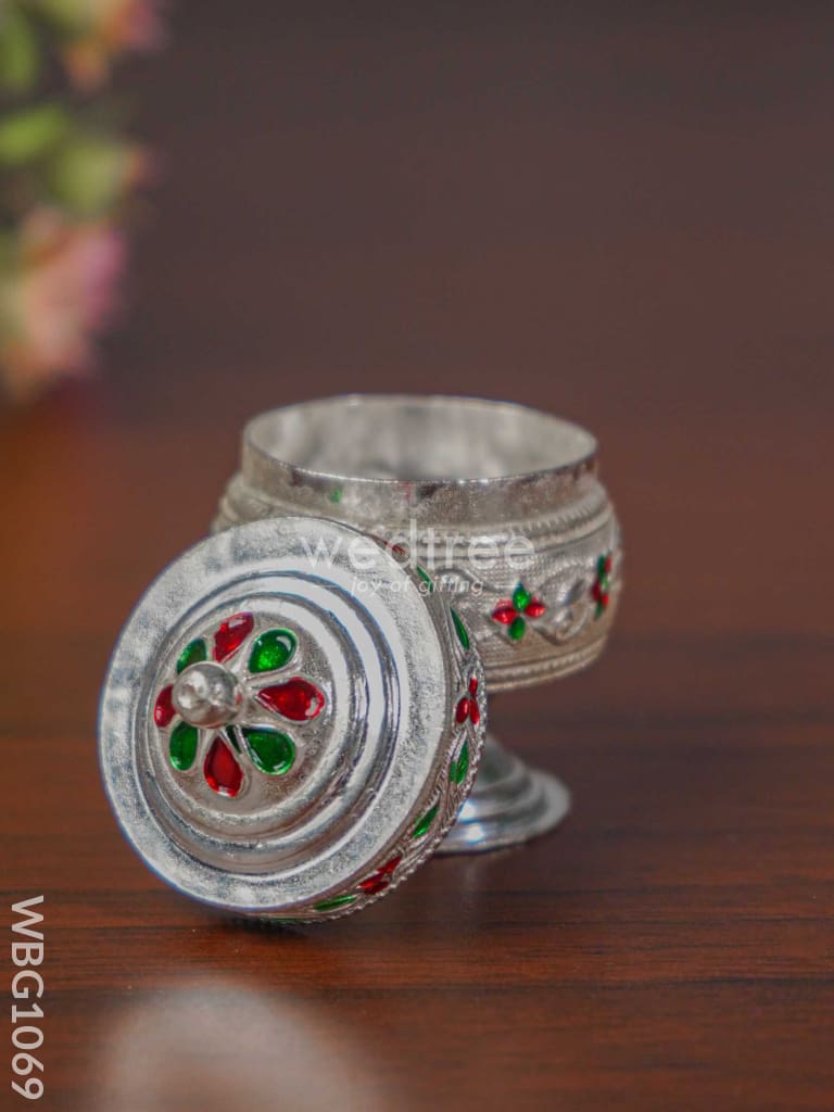 German Silver Meenakari Kumkum Holder - WBG1069