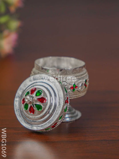 German Silver Meenakari Kumkum Holder - WBG1069