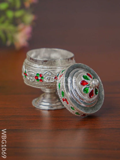 German Silver Meenakari Kumkum Holder - WBG1069