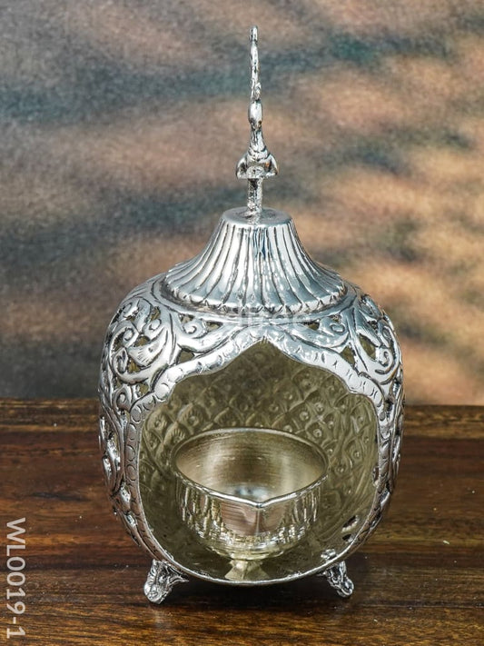 German Silver Peacock Akhand Diya - WL0019