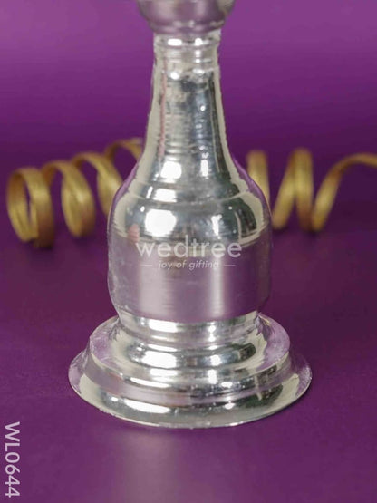 German Silver Peacock Thrishul Kuthu Vilakku - 10 Inch - WL0644