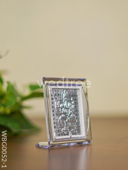 German Silver Plated Photoframe with Stand - Small - Ganesh - WBG0052-1