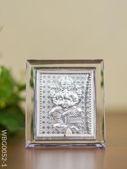 German Silver Plated Photoframe with Stand - Small - Ganesh - WBG0052-1