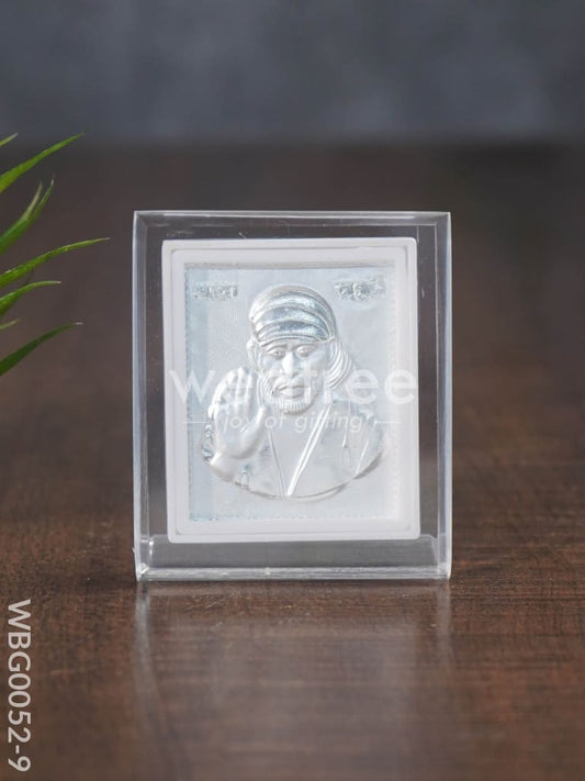 German Silver Plated Sai Baba Photoframe with Stand - WBG0052-9