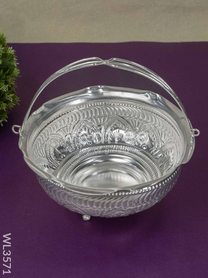 German Silver Pooja Basket - WL3571