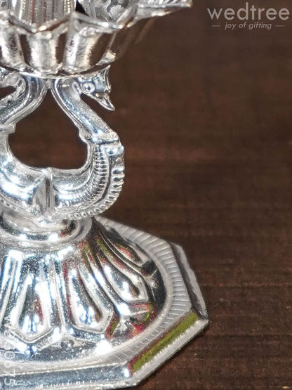 German Silver Sunflower Devadas Diya - WBG0675