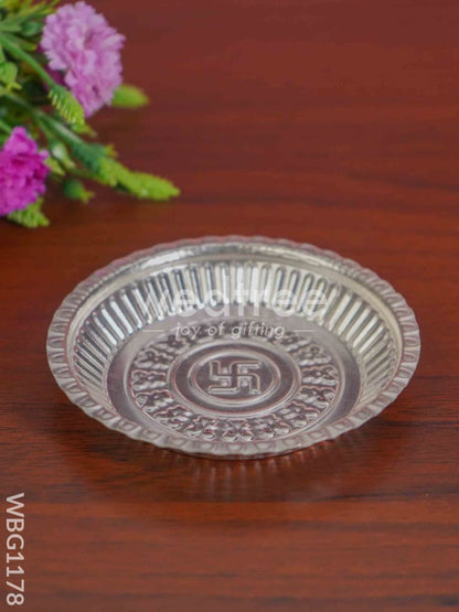 German Silver Swastik Plate - WBG1178