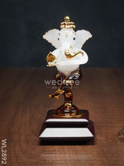 Glass Dancing Ganesha with Glass Bell - WL2892