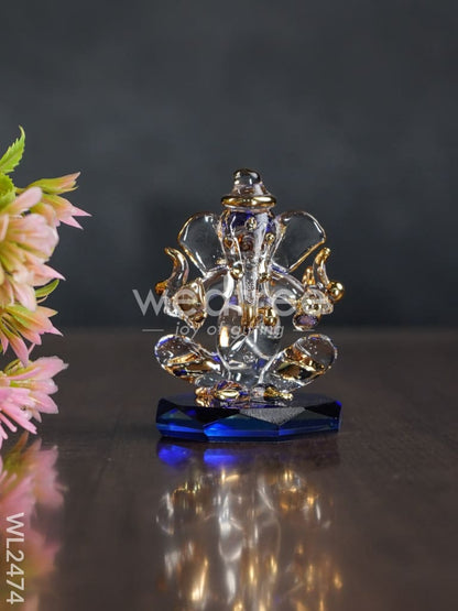 Glass Double-Faced Ganesha Idol  - WL2474