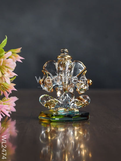 Glass Double-Faced Ganesha Idol  - WL2474