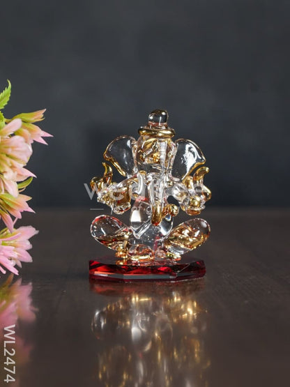 Glass Double-Faced Ganesha Idol  - WL2474