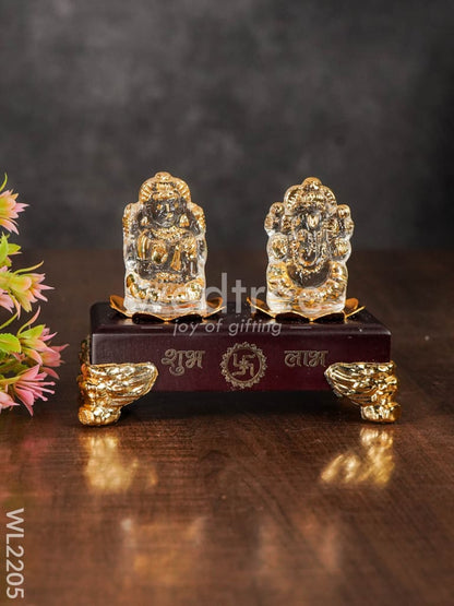 Glass Ganesh-Lakshmi Idol - WL2205