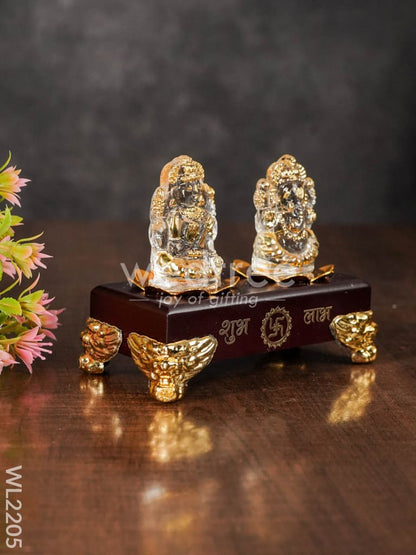 Glass Ganesh-Lakshmi Idol - WL2205