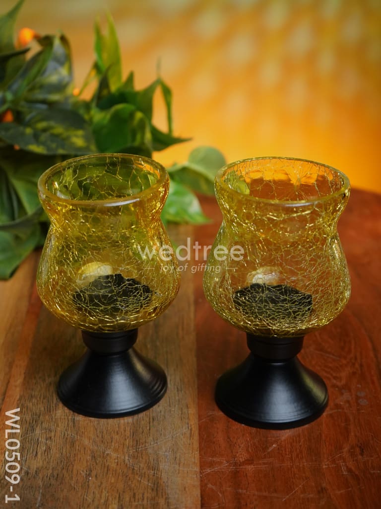 Glass Vase T Light Holder 5 Inches - (Set of 2) - WL0509