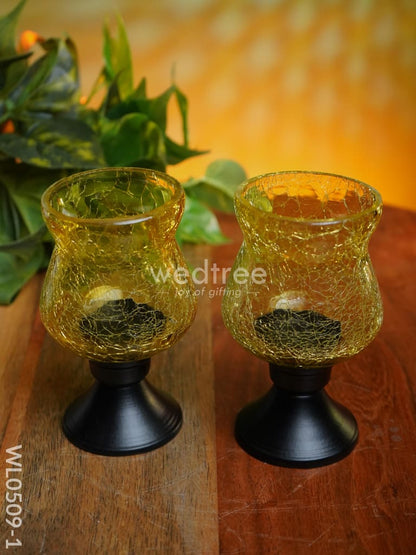 Glass Vase T Light Holder 5 Inches - (Set of 2) - WL0509