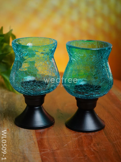 Glass Vase T Light Holder 5 Inches - (Set of 2) - WL0509