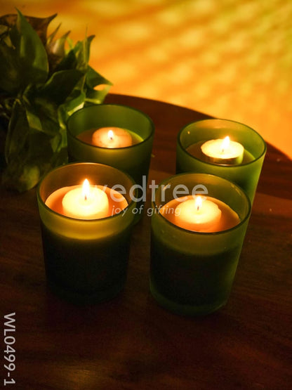Glossy glass with Scented Soy wax Candle - WL0499
