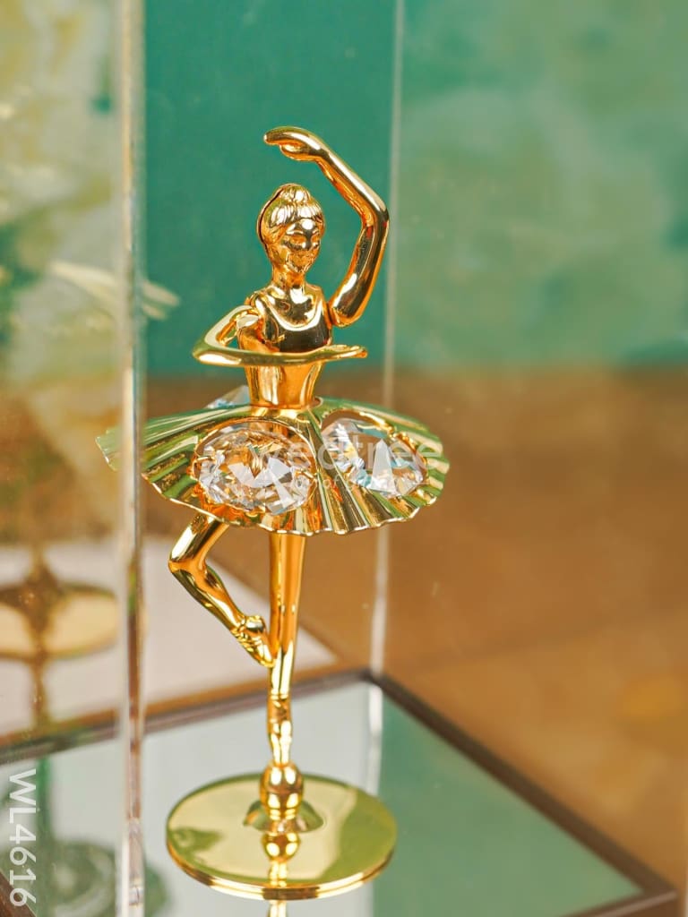 Gold Ballerina in Acrylic Cabinet - WL4616