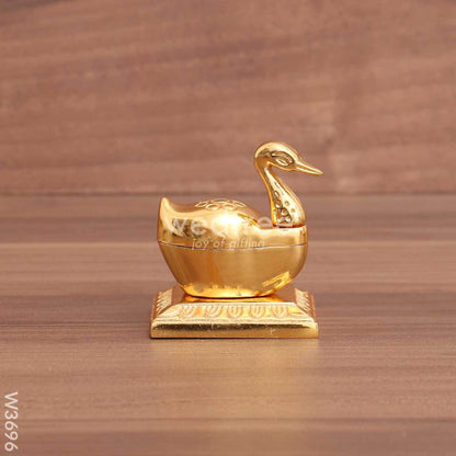 Gold Duck Kumkum Holder with Stand - W3696