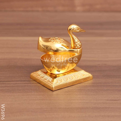 Gold Duck Kumkum Holder with Stand - W3696