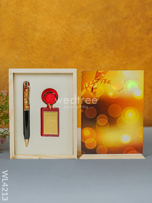 Gold Foil Pen and Keychain Set - WL4213