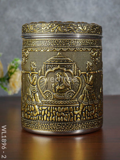 Gold Oxidised Dabba - WL1896 - 2