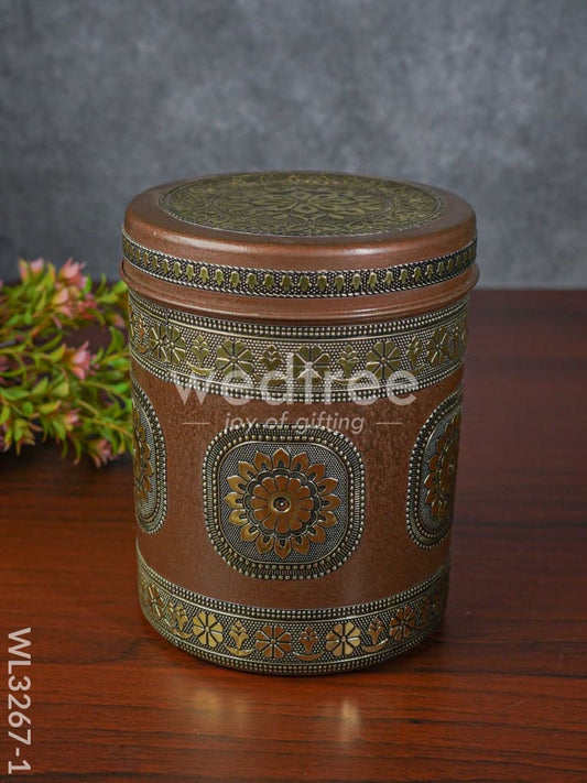Gold Oxidized Dabba - Brown - 7 inch - WL3267-1