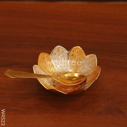 Gold plated bowl set of 4 with plate - W4522