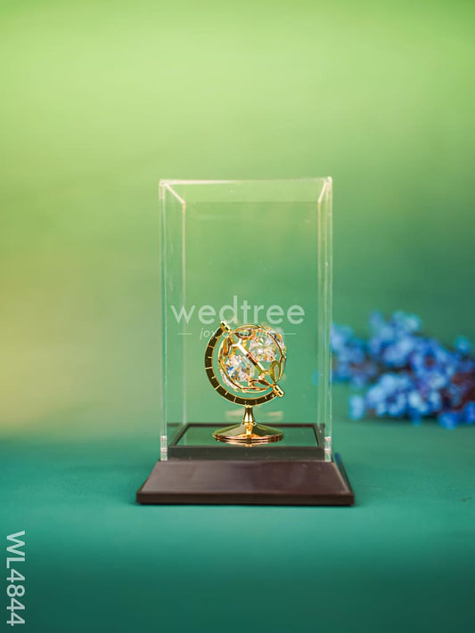 Gold Plated Globe with Acrylic Cabinet - WL4844