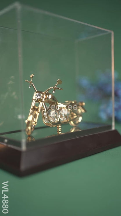 Gold Plated Harley Davidson with Acrylic Cabinet - WL4880