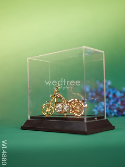 Gold Plated Harley Davidson with Acrylic Cabinet - WL4880