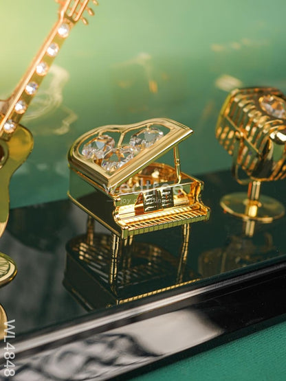Gold Plated Musical Instruments with Acrylic Cabinet - WL4848