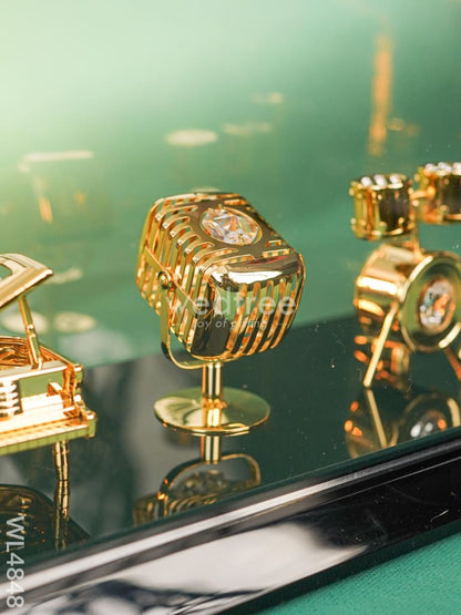Gold Plated Musical Instruments with Acrylic Cabinet - WL4848