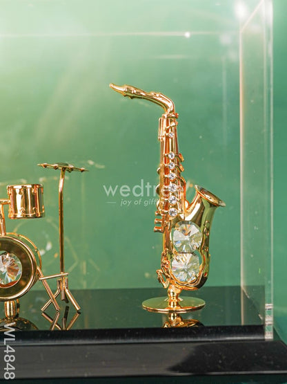 Gold Plated Musical Instruments with Acrylic Cabinet - WL4848