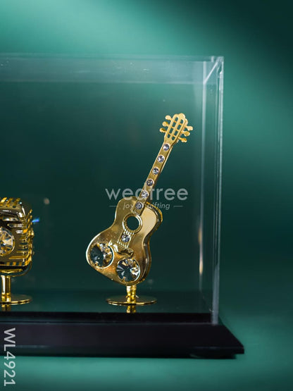 Gold Plated Musical Instruments with Acrylic Cabinet - WL4921