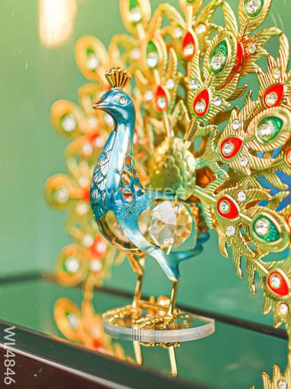 Gold Plated Peacock with Acrylic Cabinet - WL4846