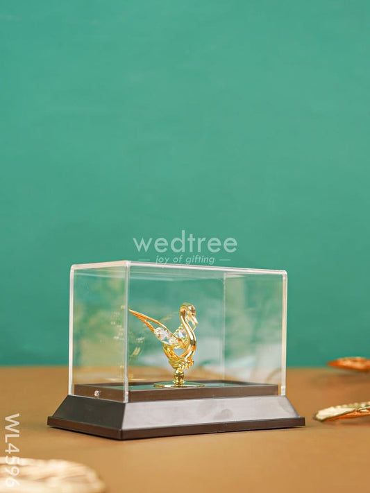 Gold Plated Swan with Acrylic Top - WL4596