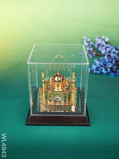 Gold Plated Taj Mahal with Acrylic Cabinet - WL4843