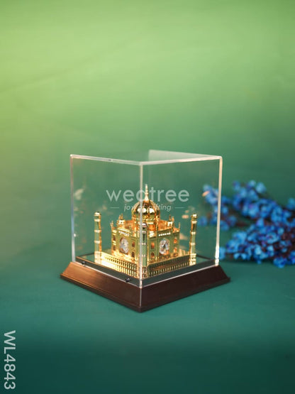 Gold Plated Taj Mahal with Acrylic Cabinet - WL4843